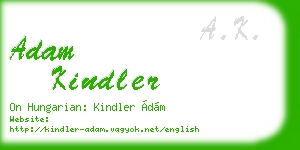 adam kindler business card
